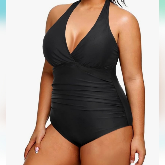 Daci Women V Neck Plus Size One Piece Swimsuit - 22W - Picture 2 of 5